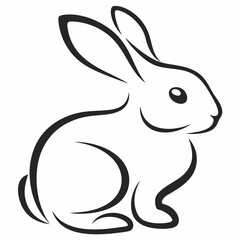 Minimalist Rabbit Outline Vector Design