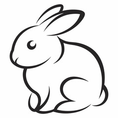 Minimalist Rabbit Outline Vector Design