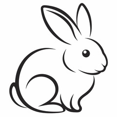 Minimalist Rabbit Outline Vector Design