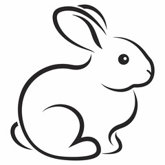 Minimalist Rabbit Outline Vector Design