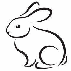 Minimalist Rabbit Outline Vector Design