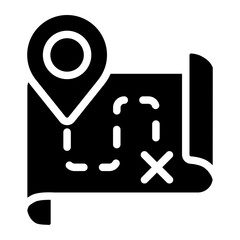 Fototapeta premium Route Solid Icon