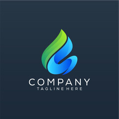 Colorful water drop logo design