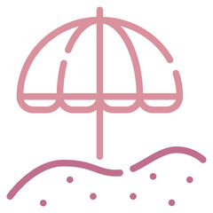 Stylish Beach Umbrella Icon for Relaxation