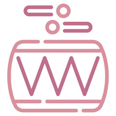 Stylized Icon of a Barrel and Bubbles