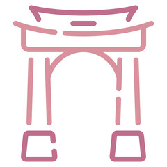 Stylized Asian Archway Icon Design