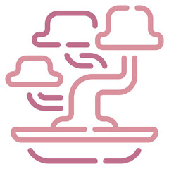 Stylized Minimalist Bonsai Tree Illustration