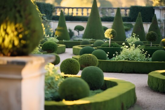 France, castle of Sochaux, formal garden 