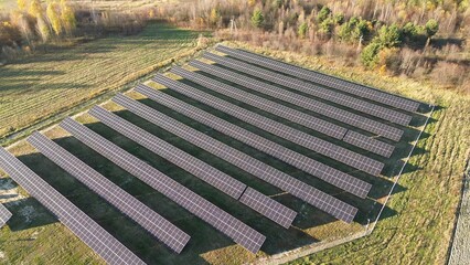 Modern solar energy farm in natural landscape