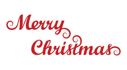 Merry Christmas typography isolated on white background. Calligraphic Lettering design. Perfect for festive apparel, holiday gifts, and seasonal projects that capture the spirit of Christmas.