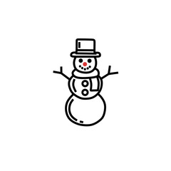 winter snowman with hat icon