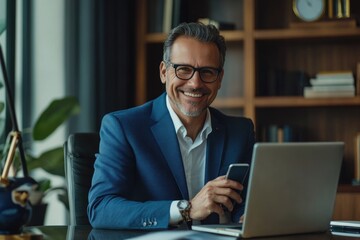 happy middle aged business man ceo 