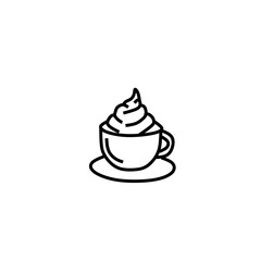 hot coffee with whipped cream icon