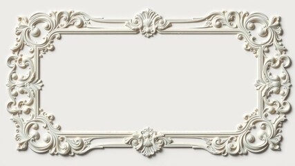 ornamental frame with intricate high relief details and empty space for text, luxurious, carvings, fancy