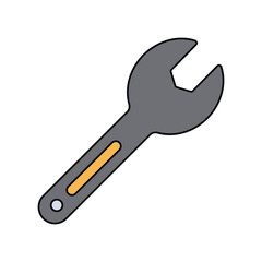 wrench lineal color line icon with white background vector stock illustration