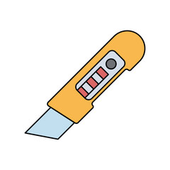 knife cutter lineal color line icon with white background vector stock illustration