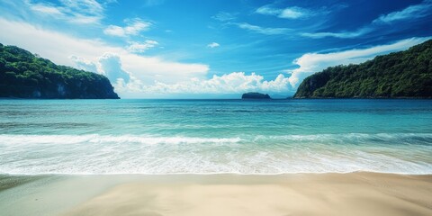 Scenic view of a blue beach showcasing the beauty of nature the blue beach offers a serene atmosphere perfect for relaxation and enjoyment of natural landscapes at the blue beach.