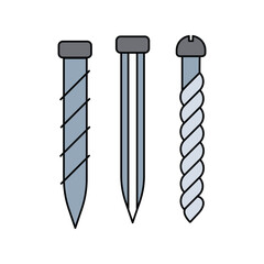 nails lineal color line icon with white background vector stock illustration