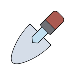 trowel lineal color line icon with white background vector stock illustration