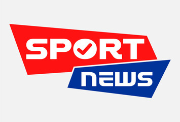 red and blue sports news logo for online media