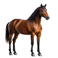 Obraz premium Angled view full body shot of a hyperrealistic Canadian Horse animal isolated on a white transparent background
