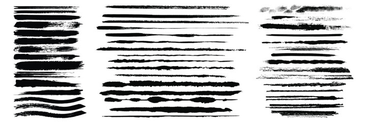 Beautiful Brushes vector collection. Grunge Elements - Brush strokes, ink paint brushes, grunge lines. Rectangle text box for social media and network. vector