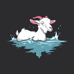 Elegant Silhouette Of A Goat Vector Illustration