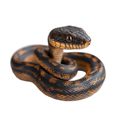 Fototapeta premium Angled view full body shot of a hyperrealistic Coachwhip Snake animal isolated on a white transparent background