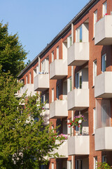 Monotones modernes Wohnhaus, Mehrfamilienhaus, Bremen, Deutschland