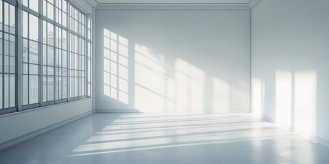 Fototapeta premium Empty Warehouse with Sunlight