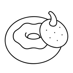 hand drawn vector illustration of an apple