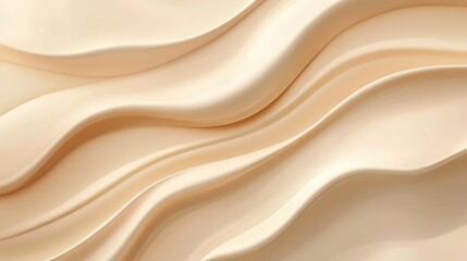 Obraz premium Abstract Beige Wave Background, Smooth Curves, Creamy Texture, Elegant Swirls, Gentle Undulations, Subtle Light, Luxurious Design, 3D Render
