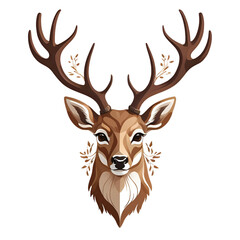 Fototapeta premium Deer Head Illustration, vector illustration