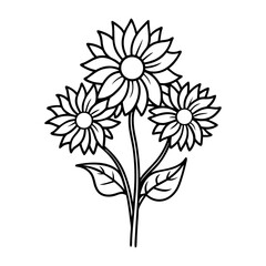 Sunflower Line Art