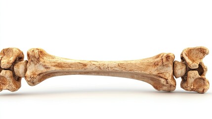A realistic depiction of a bone, showcasing its texture and structure.