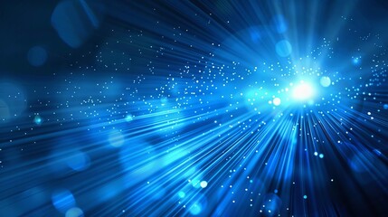 Obraz premium Abstract blue futuristic technology background with geometric shapes, glowing lines, and digital patterns for business, innovation, or science concepts.