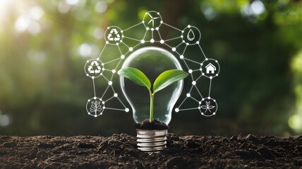 light bulb on green background