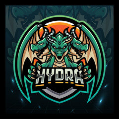 Hydra dragon esport mascot logo design