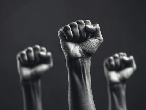 Empowerment and Unity: A Black and White Poster