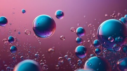 Colorful Background with Bubbles in gradient purple pink blue. high quality
