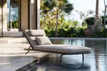Stylish and Comfortable Outdoor Chaise Lounge for Relaxation by the Poolside or Patio