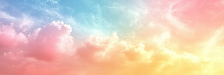 Soft Pastel Sky Background with Gentle Clouds Featuring Dreamy Colors and Serene Atmosphere for Creative Projects or Illustrations