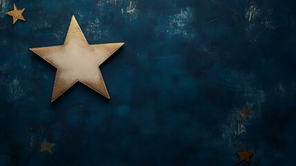 Fototapeta premium A star-shaped cutout featuring the American flag on a dark blue backdrop with golden accents