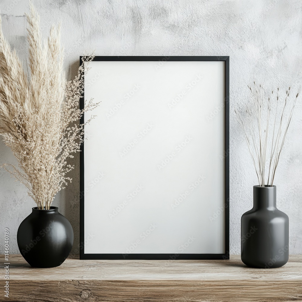 Poster rectangular frame mock-up featuring a blank space, suitable for showcasing designs, with a transpare