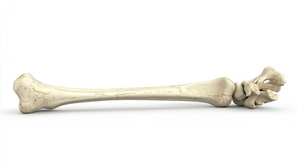 A realistic 3D rendering of a human bone structure, showcasing anatomical details.