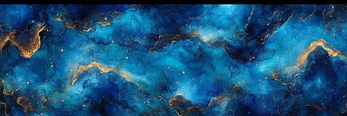 Icy blue background adorned with sparkling gold stars for a refreshing aesthetic appeal