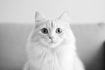 Adorable Ginger Cat Sitting Indoors with Curious Expression