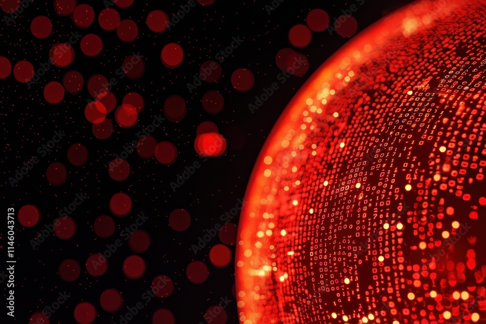 Poster digital transformation event virtual realm abstract art dark background close-up data representation