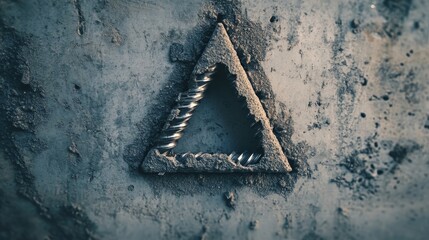 Drill bit creating holes in a concrete wall using a steel triangle. This drill bit is essential for tasks in the building work industry, showcasing its efficiency and precision.