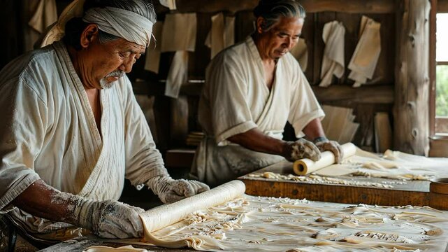 traditional handmade paper production with natural fibers